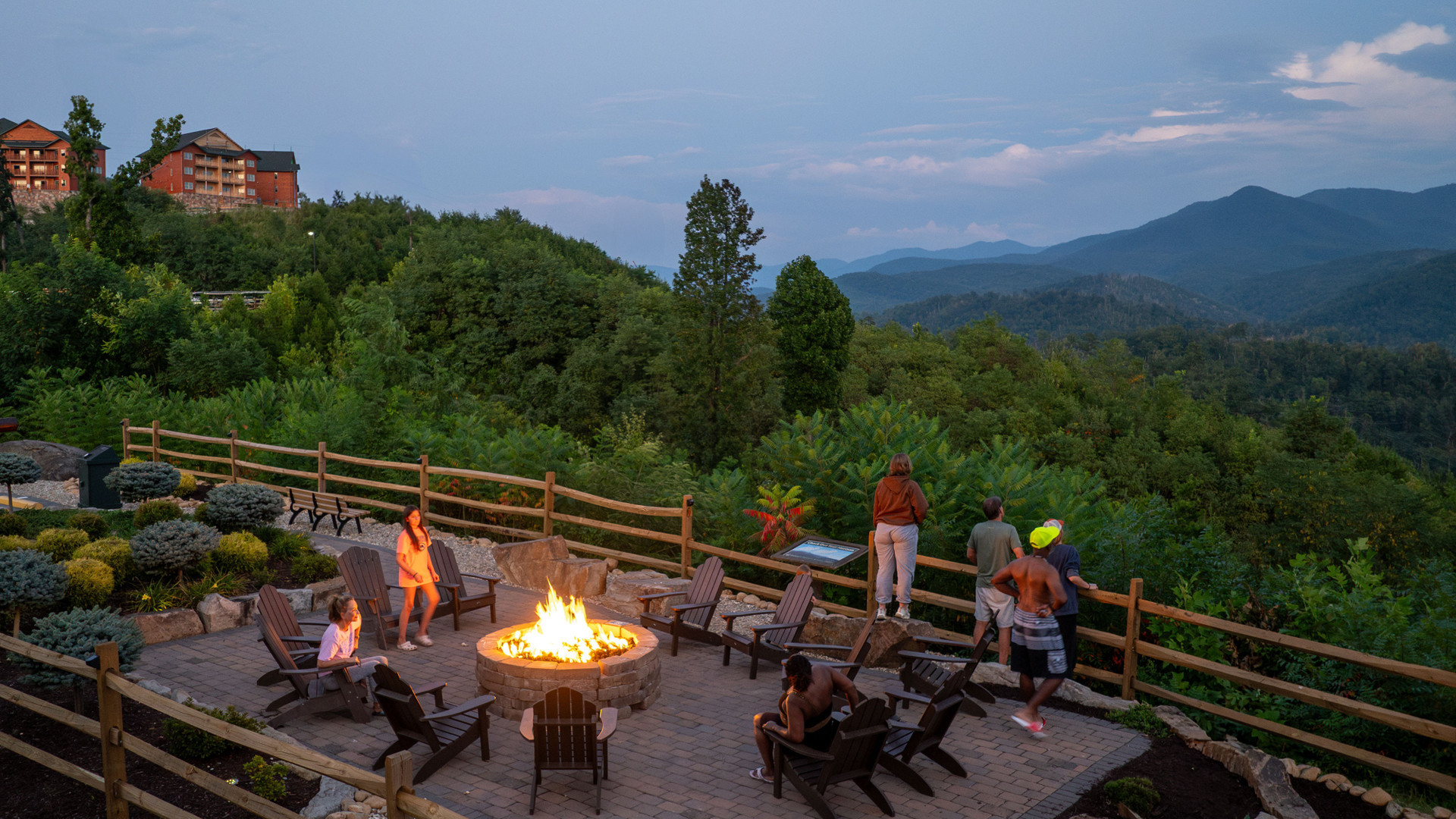family relaxing and enjoying mountain views at Westgate Smoky Mountain
