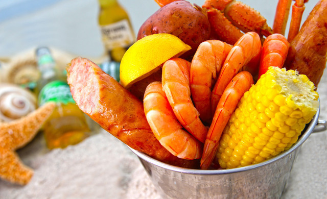 bucket of beach food - cocoa beach pier
