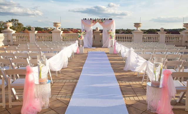 Outdoor wedding ceremony setup on balony - Westgate Town Center Resort