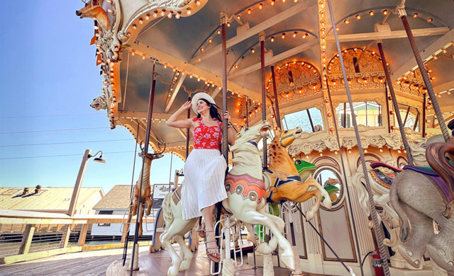 Things to do in Myrtle Beach | Woman on Merry Go Round