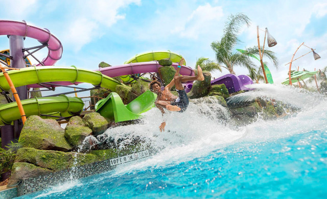 boy on water slide orlando vacation - westgate timeshare