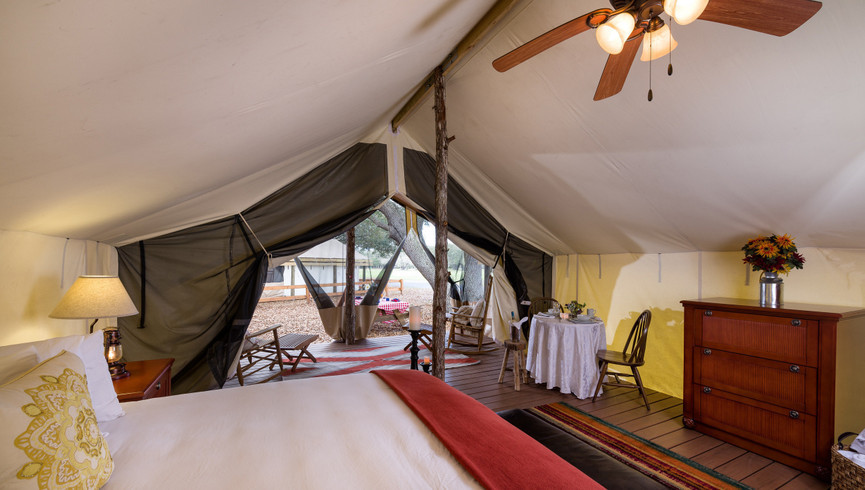 Glamping Tent Bedroom - Westgate River Ranch Resort & Rodeo