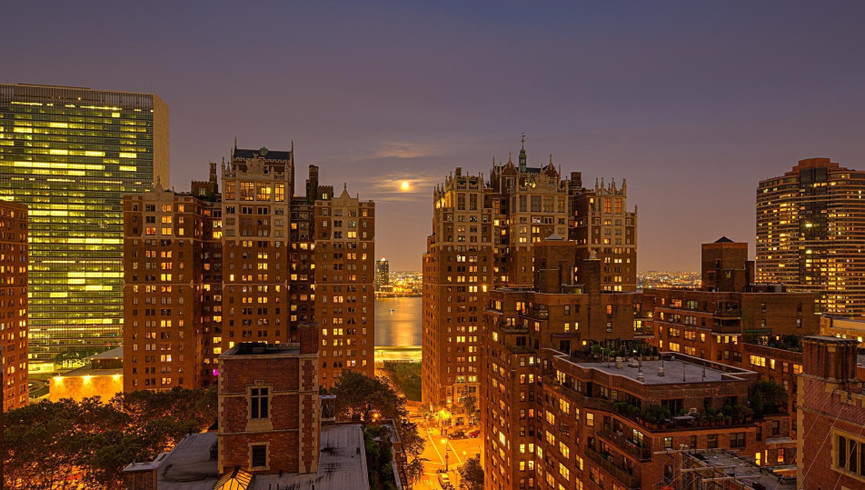 Horizonte nocturno de Nueva York