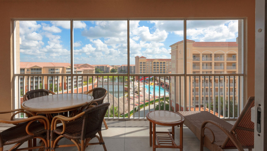 Breathtaking Balcony with Lake & Pool View - Luxury Villas in Orlando Westgate Town Center Resort