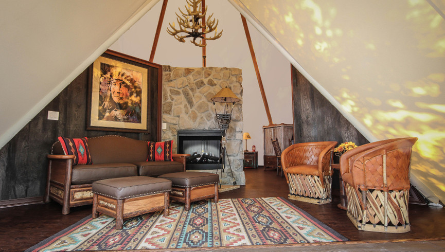 Luxe Teepee Living Room - Westgate River Ranch Resort & Rodeo