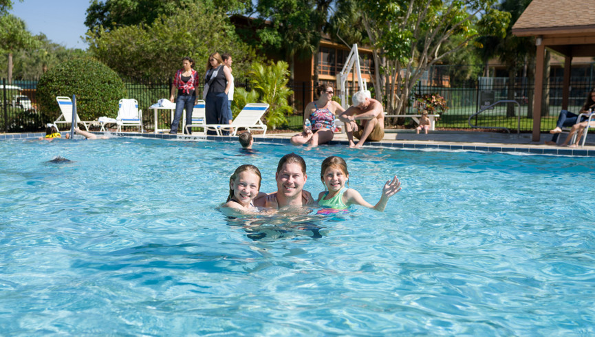 Amenities at Westgate River Ranch Resort | Dad with Two Daughters in Pool