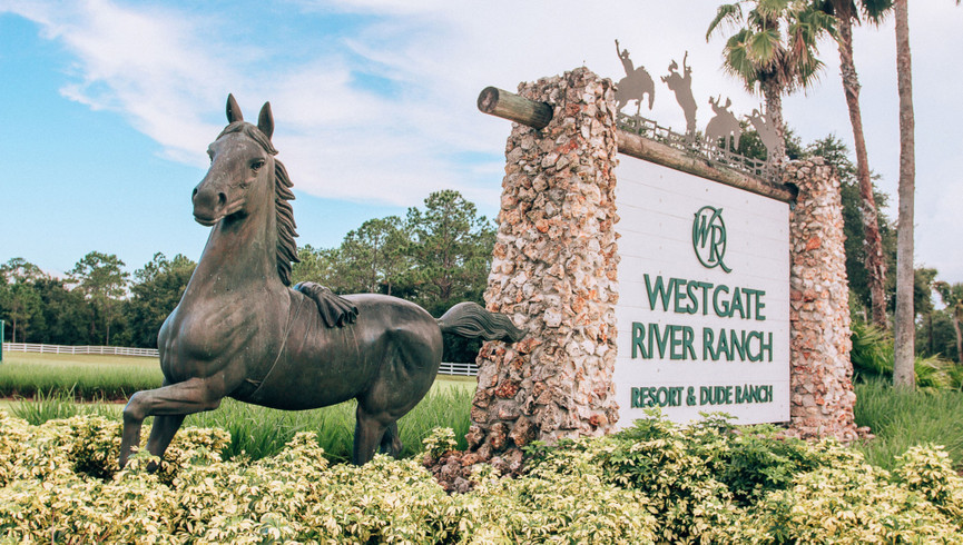 Westgate River Ranch Resort Directory | River Ranch Entrance with Statue of Horse