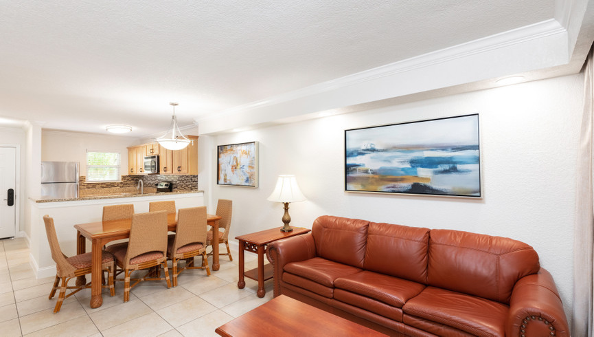 Living and Dining Spaces in Room | Spacious Rooms at Westgate Blue Tree Resort