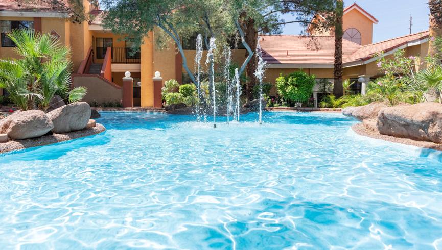 decorative fountain las vegas family friendly hotel - westgate flamingo bay