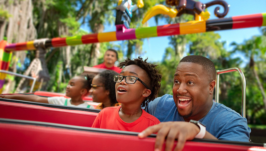 Family on Orlando Attraction Theme Park Ride - Westgate Resorts