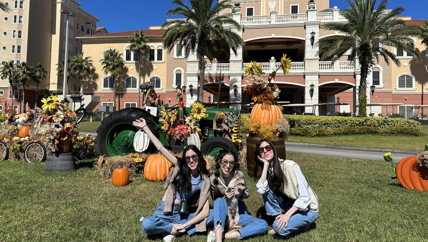three girls enjoying florida fall sunshine - westgate vacation villas