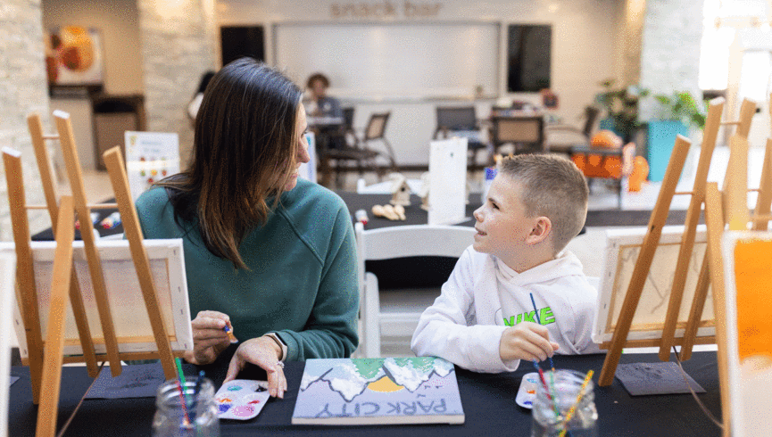 Mother and Son Painting