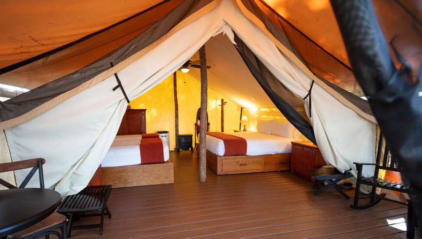 Interior of Glamping Tent | Westgate River Ranch Resort & Rodeo