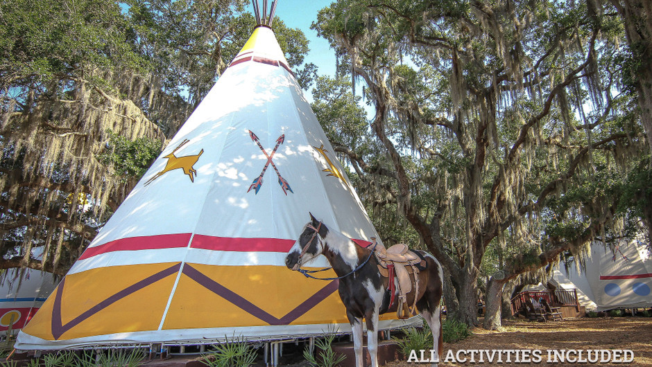 Horse outside of Luxe Teepees -  Westgate River Ranch Resort & Rodeo