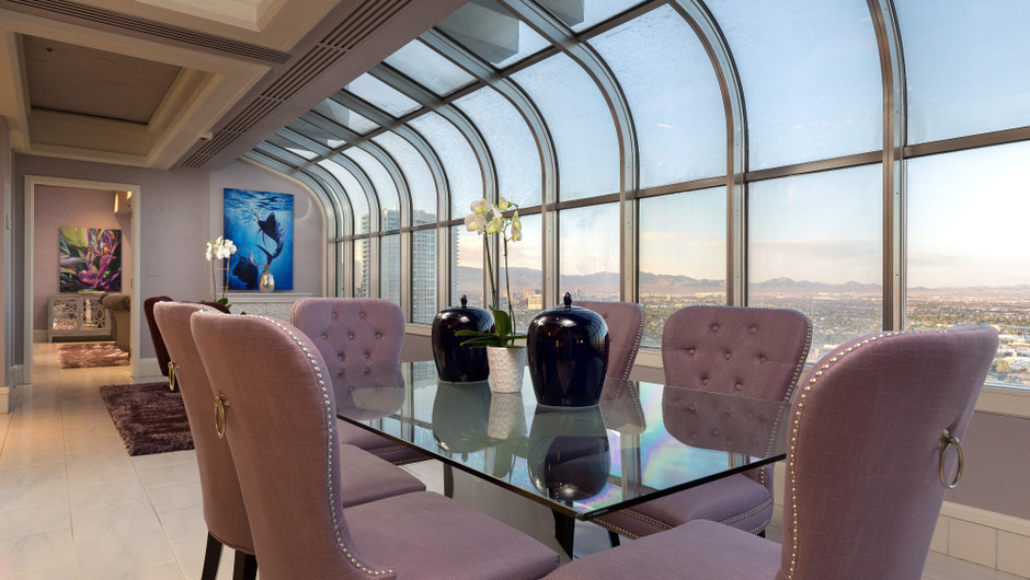 Dining Area with city views in the Bahamas Suite - Westgate Las Vegas Resort & Casino