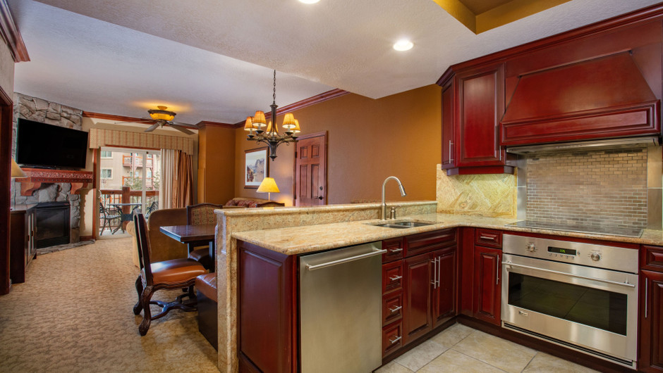 Luxury One-Bedroom Villa Kitchen Area at our Park City Resort in Utah | Westgate Park City Resort & Spa | Westgate Resorts