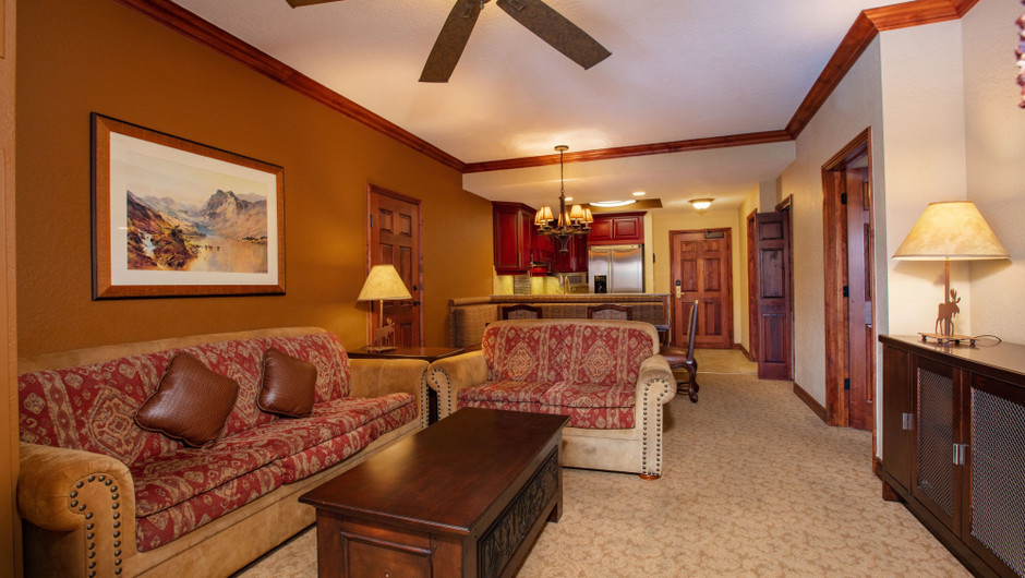 Luxury One-Bedroom Villa Living Area at our Park City Resort in Utah | Westgate Park City Resort & Spa | Westgate Resorts