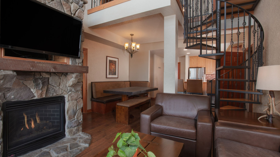 Living Area and Staircase in our Signature Four Bedroom Loft - Park City Resort in Utah | Westgate Park City Resort & Spa | Westgate Resorts
