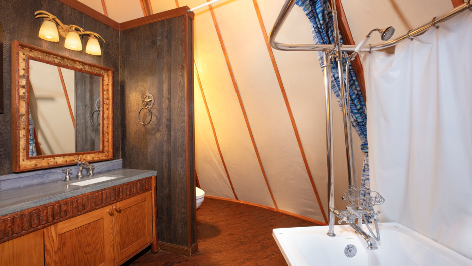 Bathroom Inside Luxe Teepee Room - Westgate River Ranch Resort & Rodeo