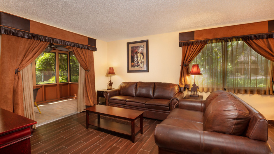 Living Area in our Lodge One-Bedroom Cottage - Westgate River Ranch Resort & Rodeo