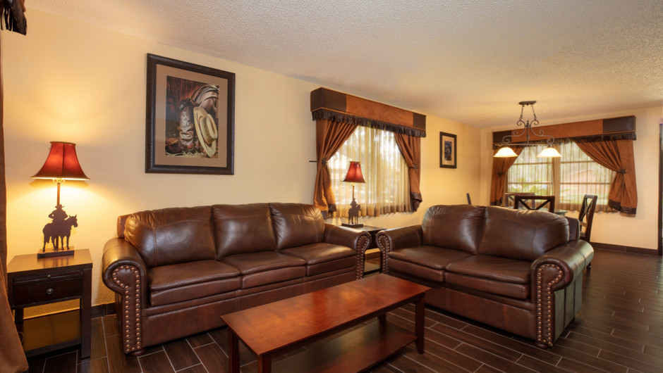 Living Area in our Lodge One-Bedroom Cottage - Westgate River Ranch Resort & Rodeo