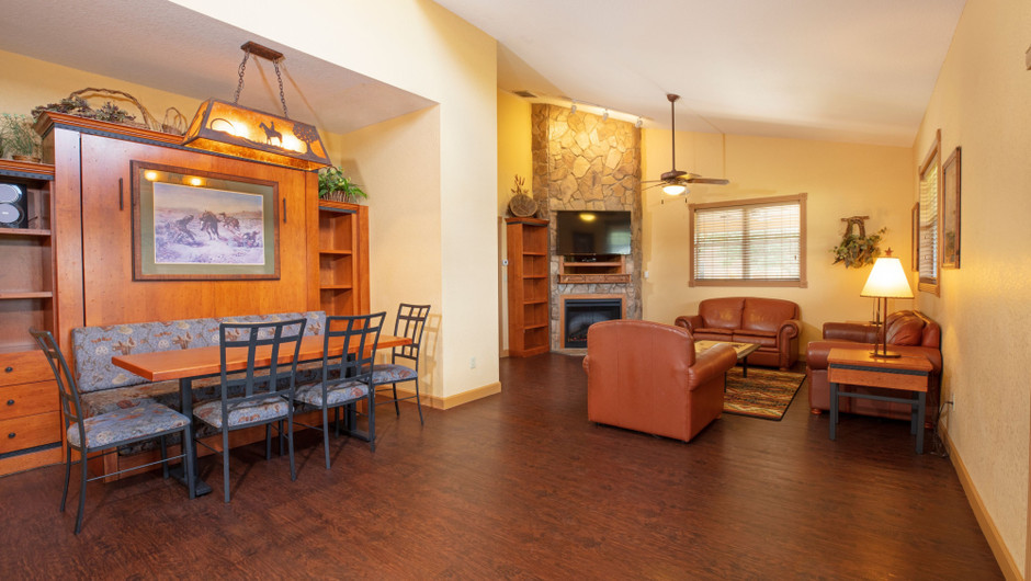 Living Area in our Saddle Club One-Bedroom Grand Cabin - Westgate River Ranch Resort & Rodeo