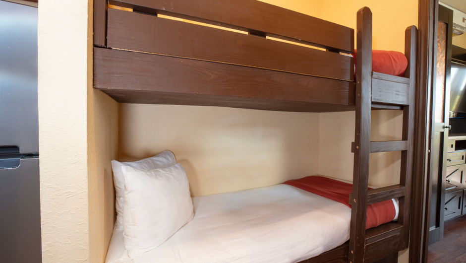 Bedroom in the Saddle Club Rail Car -  Westgate River Ranch Resort & Rodeo