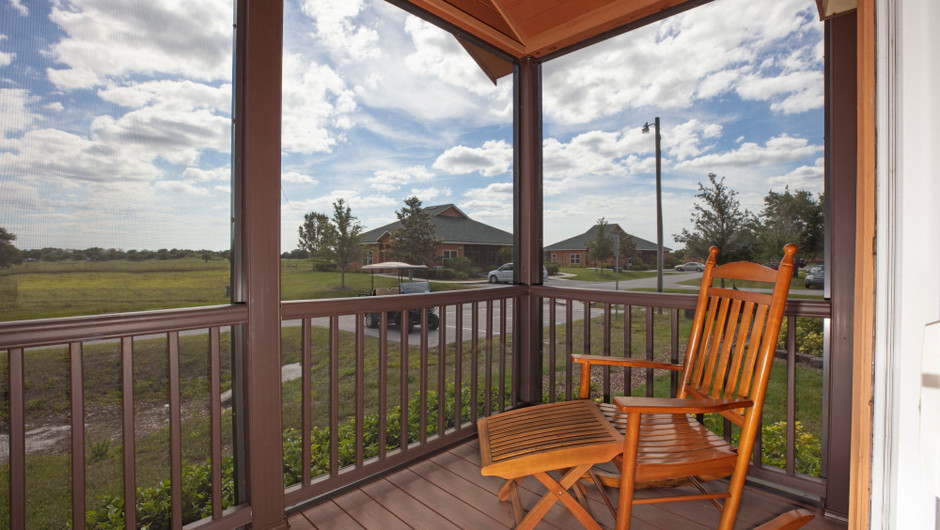 Patio in our Saddle Club Rail Car |  Westgate River Ranch Resort & Rodeo | Westgate Resorts