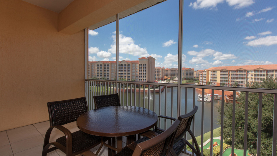 Balcony with resort views in our Four Bedroom Deluxe Villa - Westgate Town Center Resort