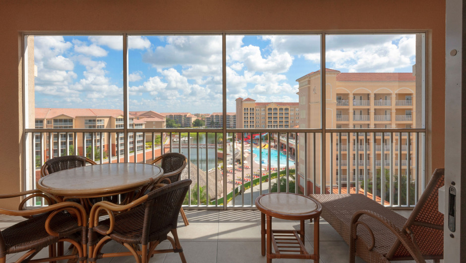 Balcony with resort views in our Four Bedroom Presidential Villa - Westgate Town Center Resort