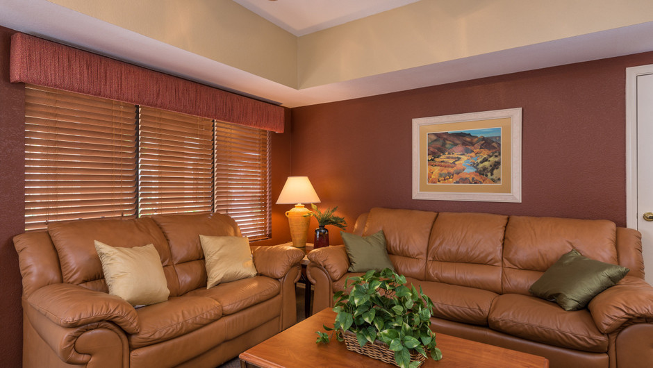 Living Room in One-Bedroom Villas at Painted Mountain golf resort Mesa AZ | Westgate Painted Mountain Golf Resort | Westgate Resorts