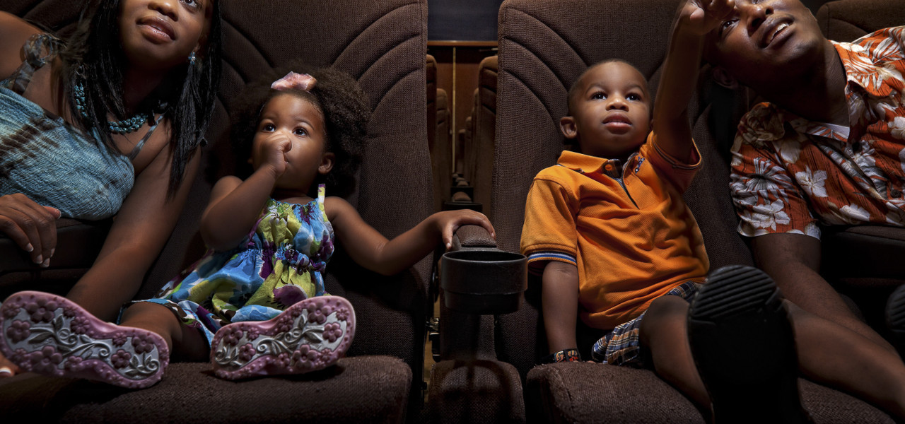 family at movie theater - westgate vacation villas resort