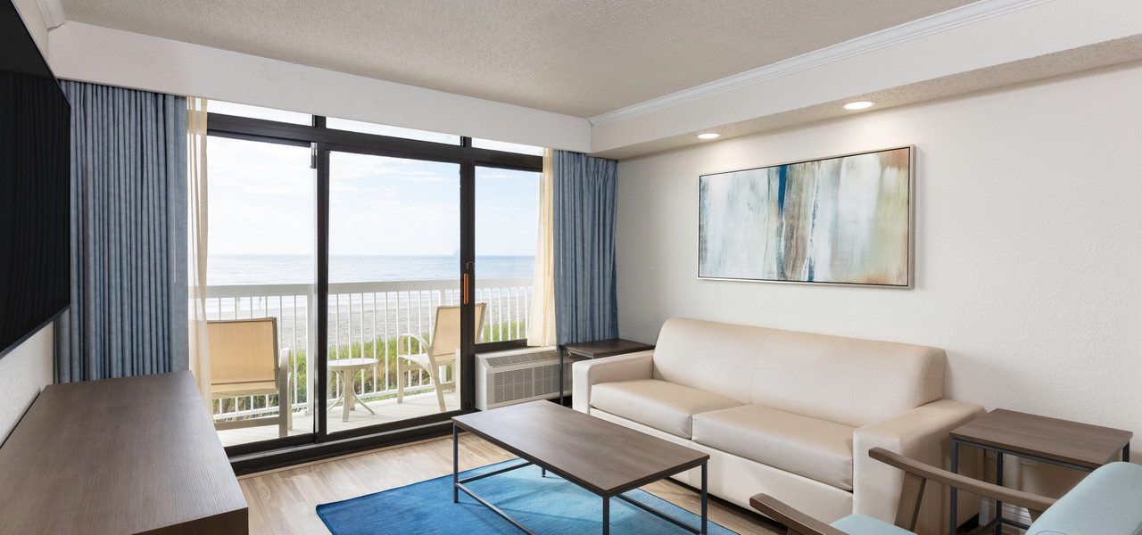Up To $50 Free Resort Credit at Westgate Myrtle Beach Oceanfront Resort - living room
