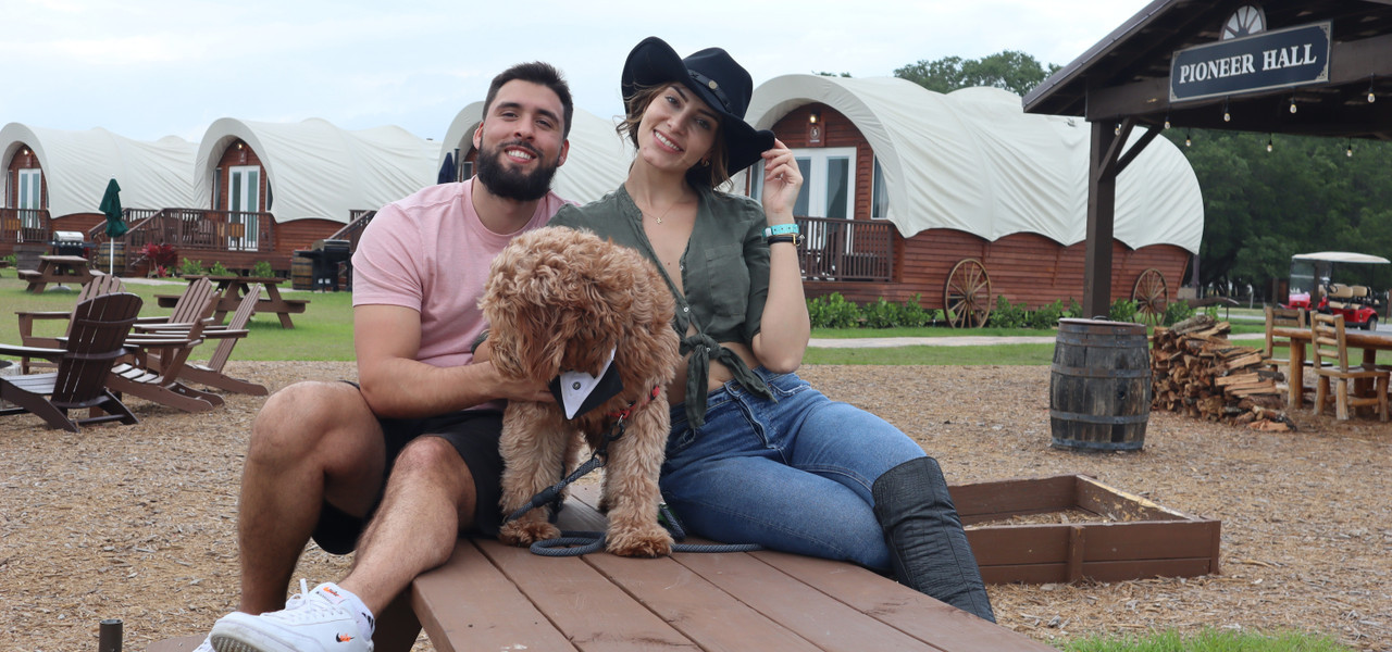 Digital Detox Retreat for Adults – couple hanging out by Conestoga Wagon