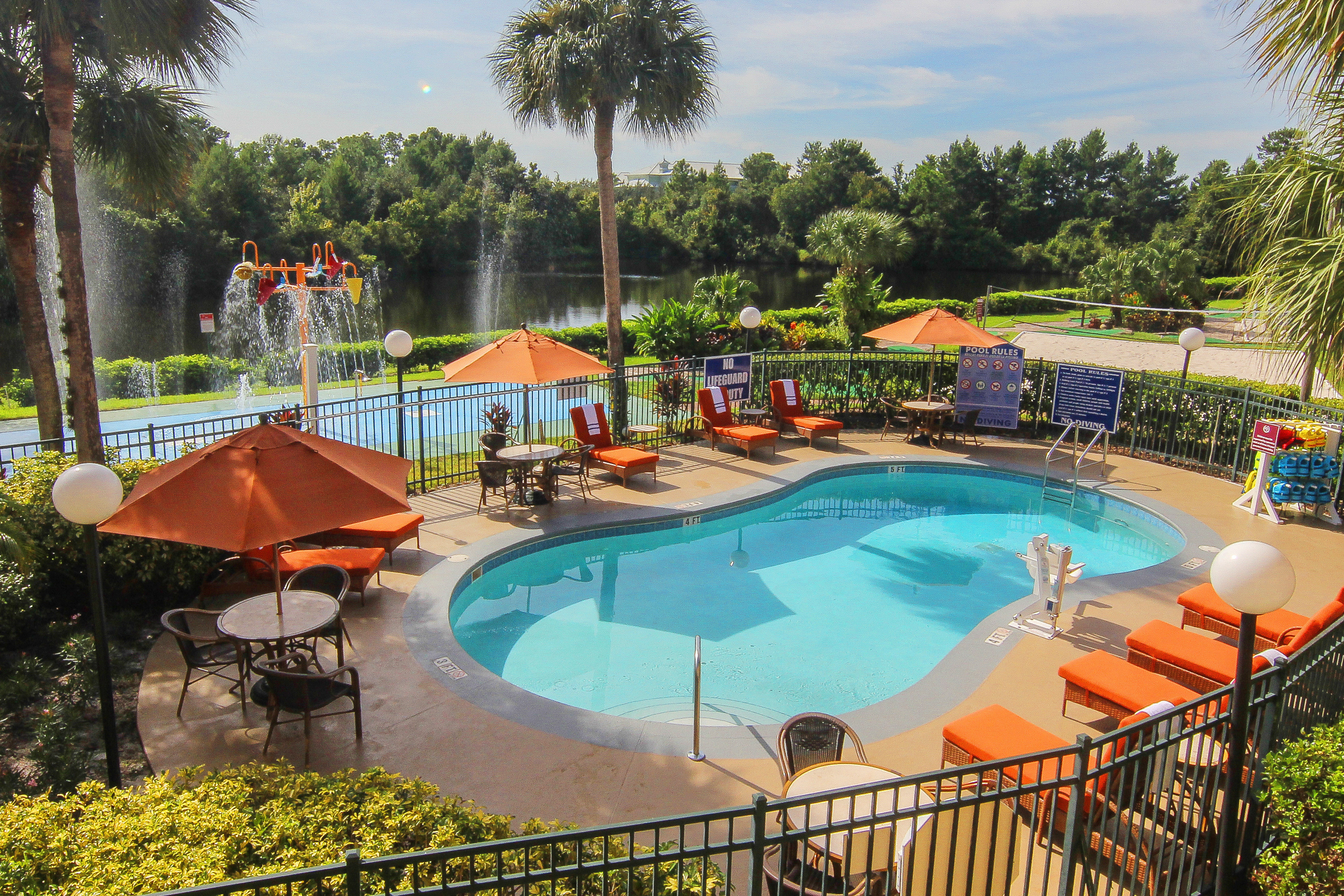 Heated Outdoor Pool and children's water play area | Westgate Leisure Resort | Westgate Resorts