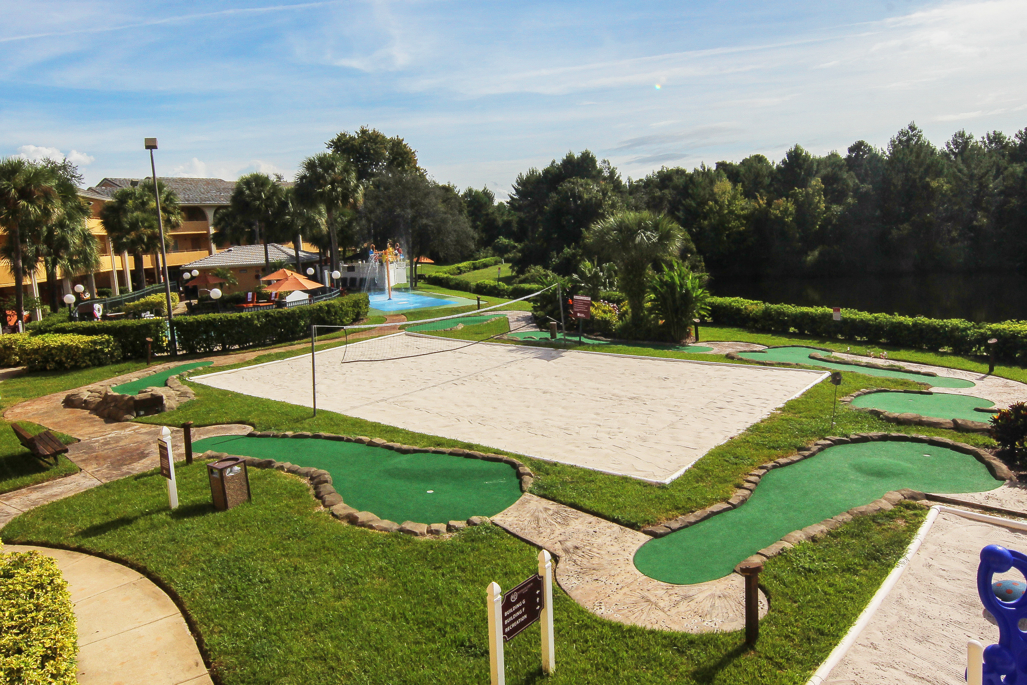 Sand Volleyball Court surrounded by Mini Golf Course | Westgate Leisure Resort