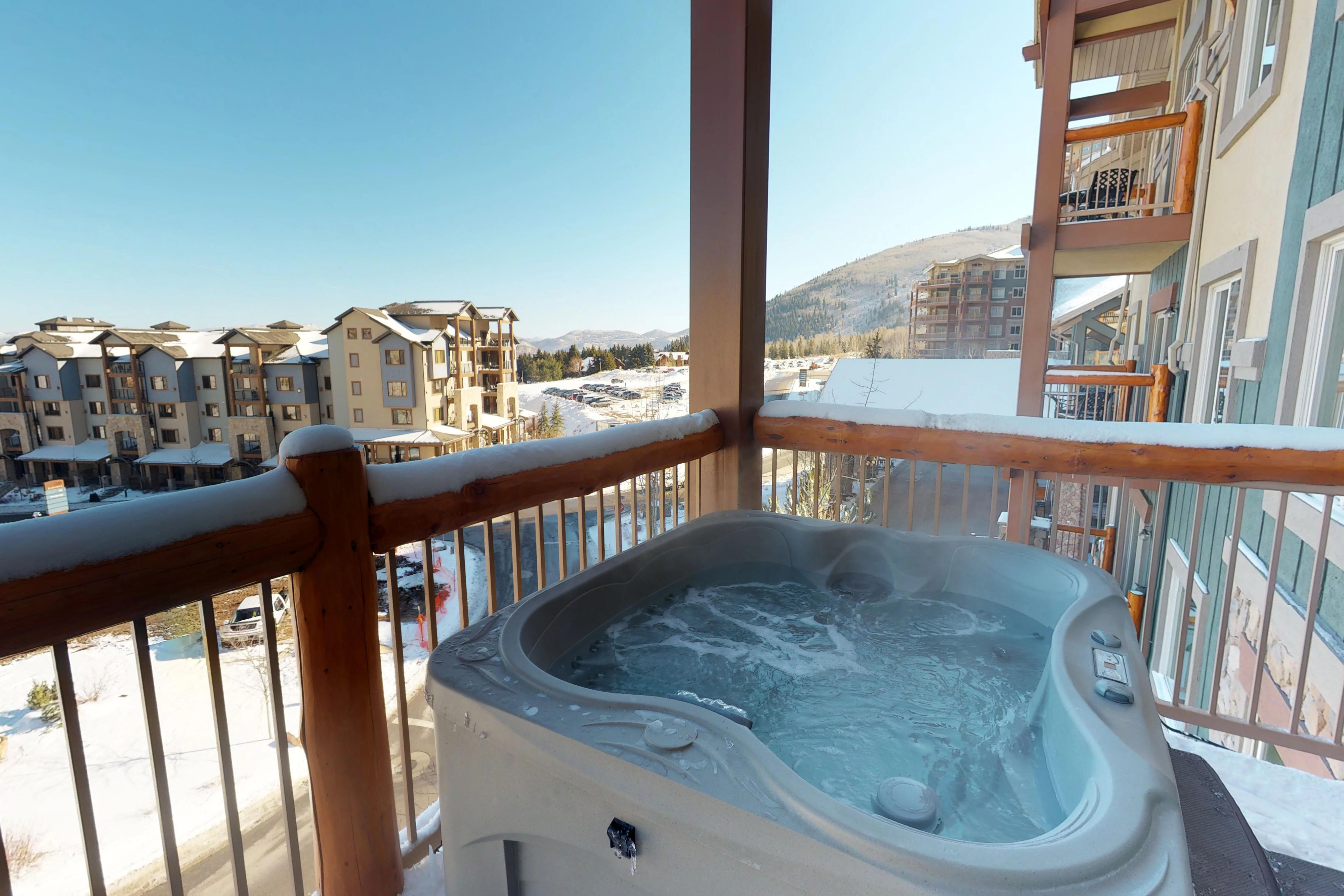 private balcony with hot tub