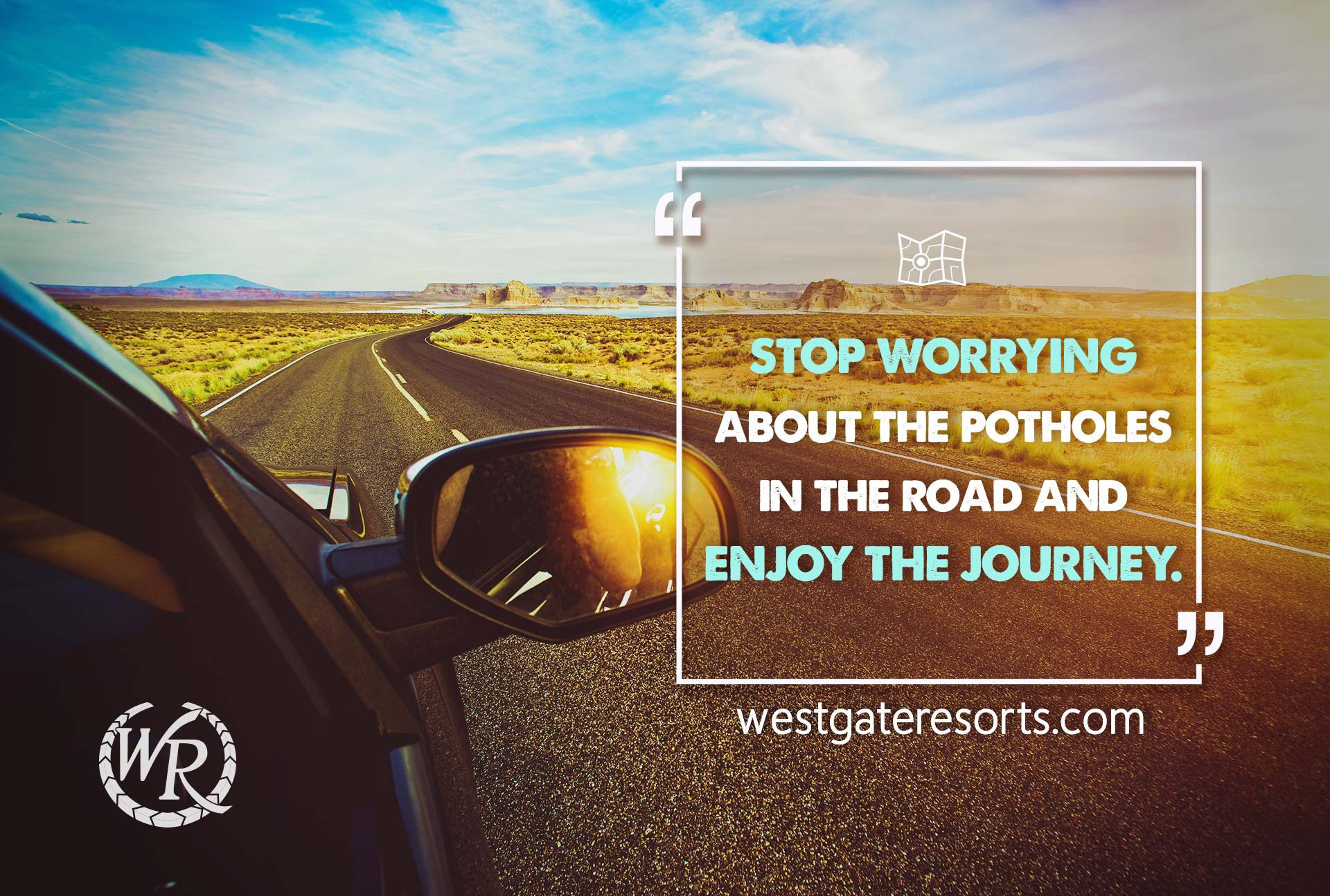 Stop worrying about the potholes in the road and enjoy the journey. | Travel Motivation Quotes | Inspiring Sayings