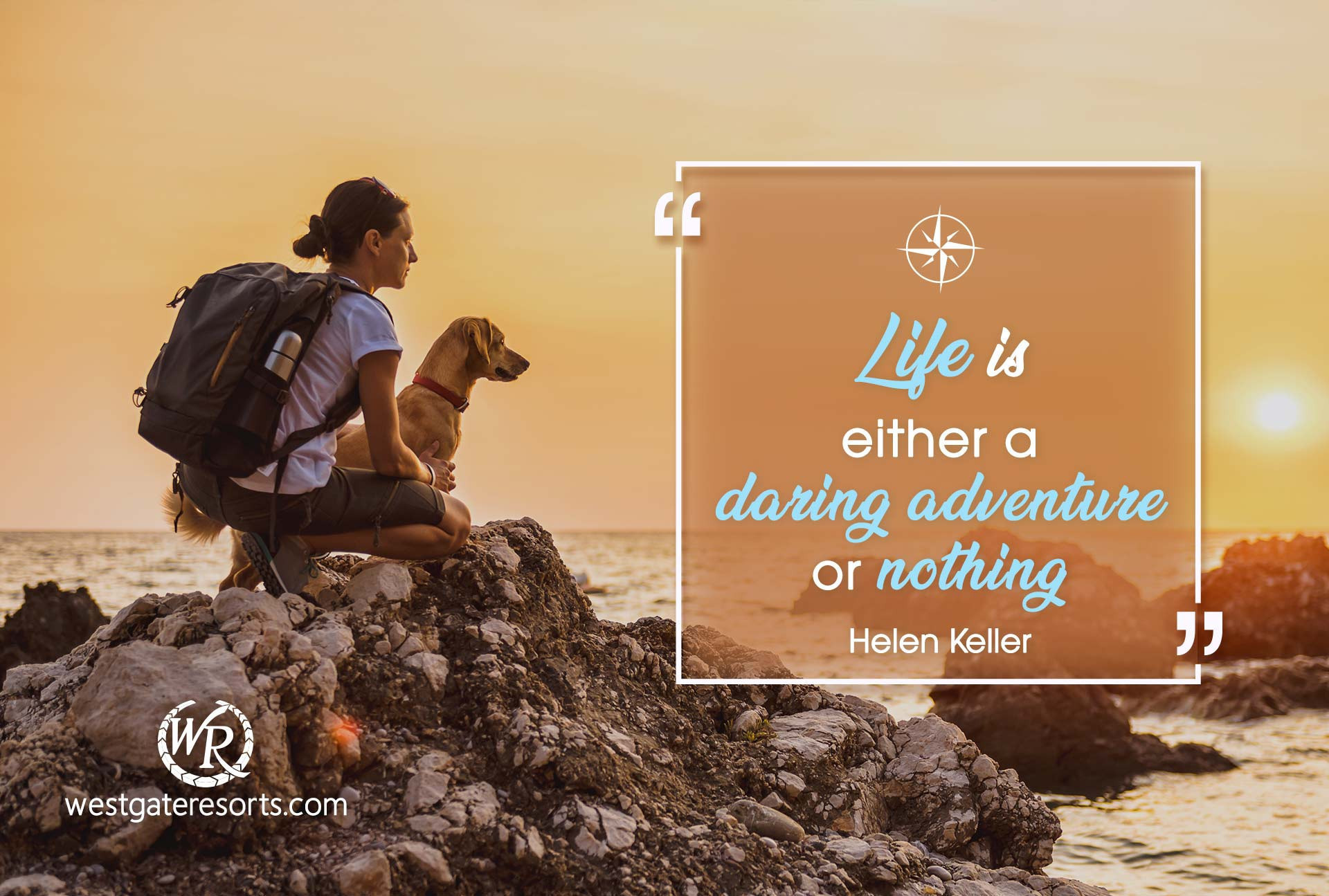 Life is Either a Daring Adventure or Nothing | Helen Keller | Travel Motivational Quotes