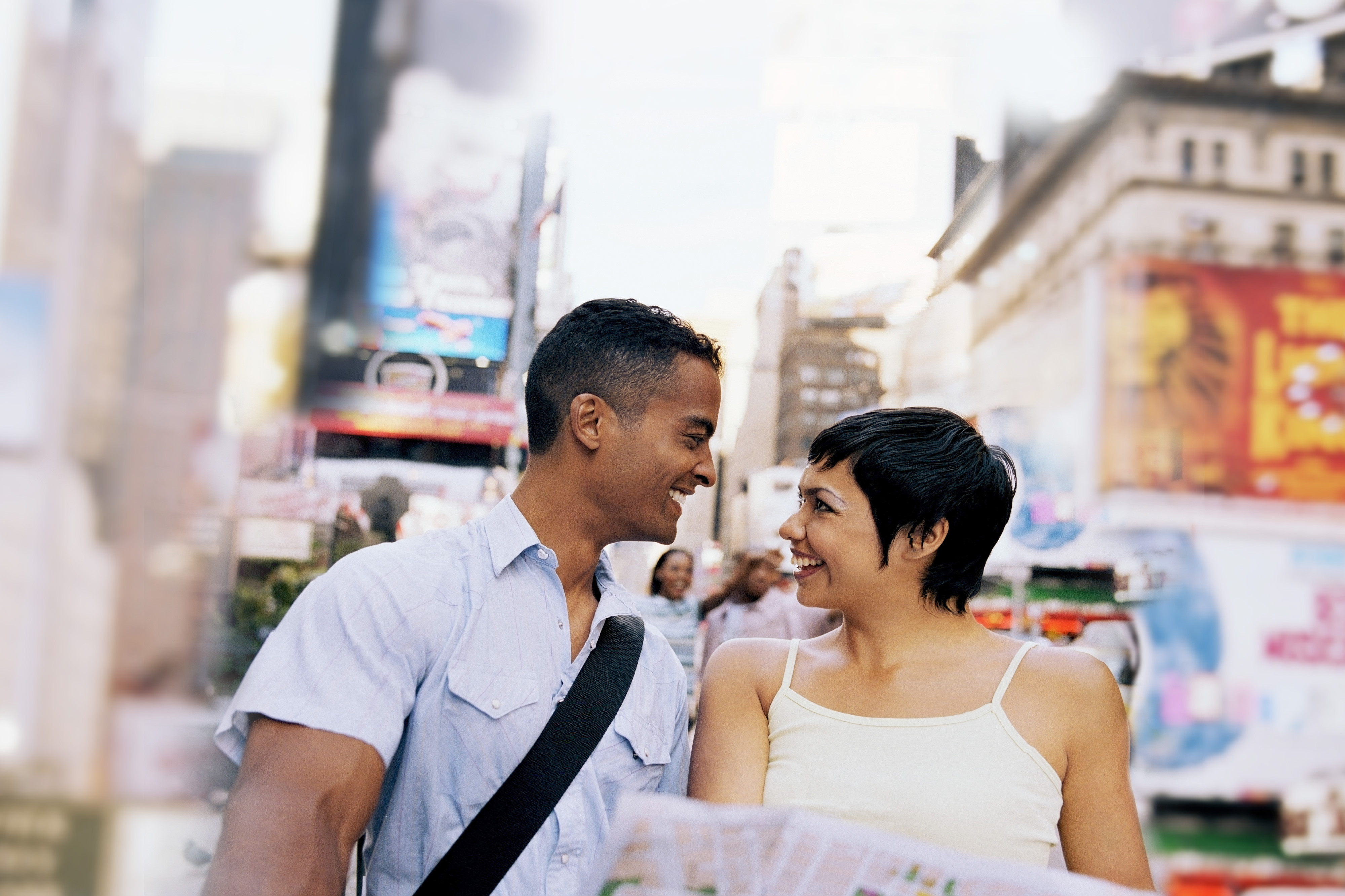 new york city times square tourist couple - westgate nyc