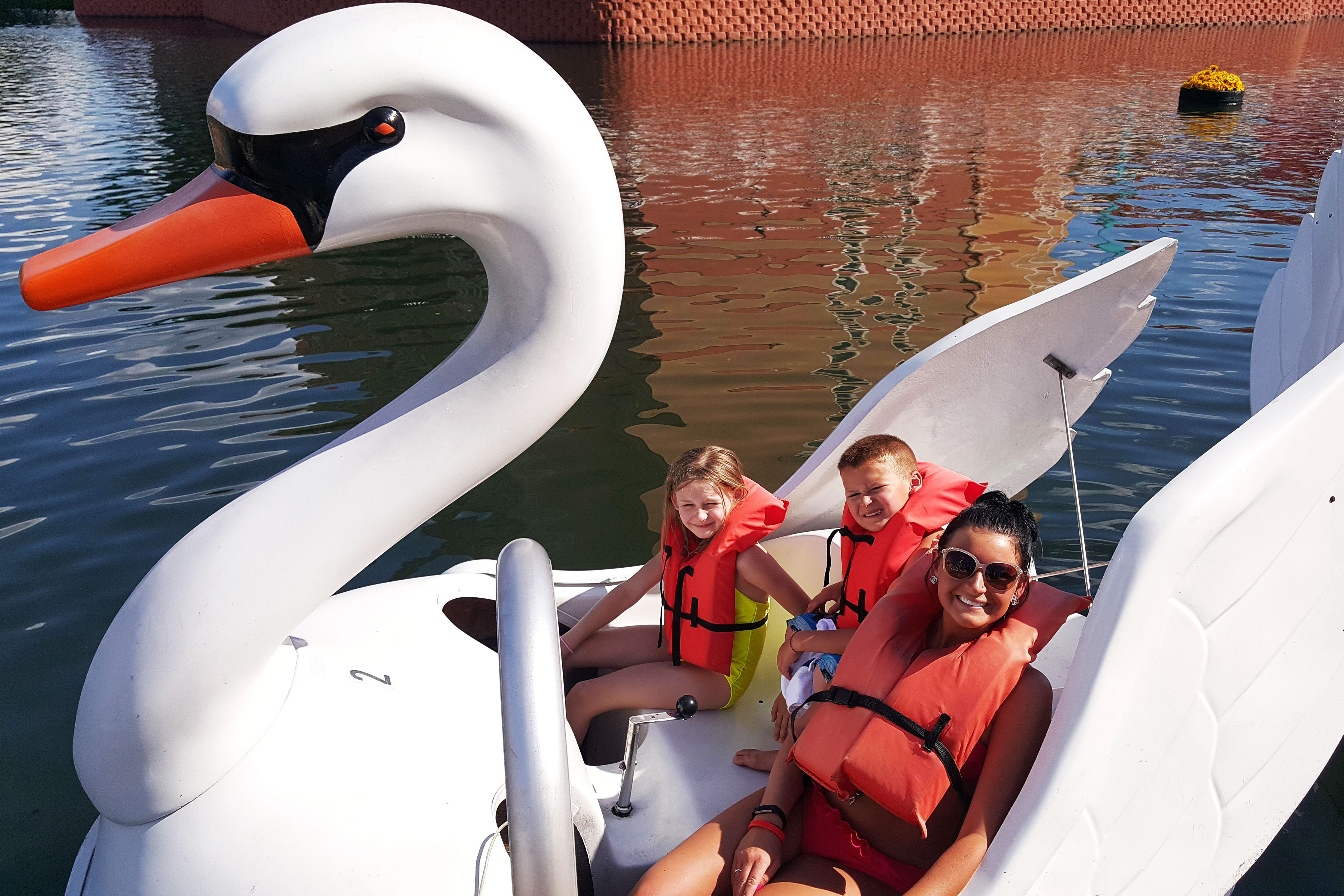 Family on swan boats - Westgate Town Center Resort