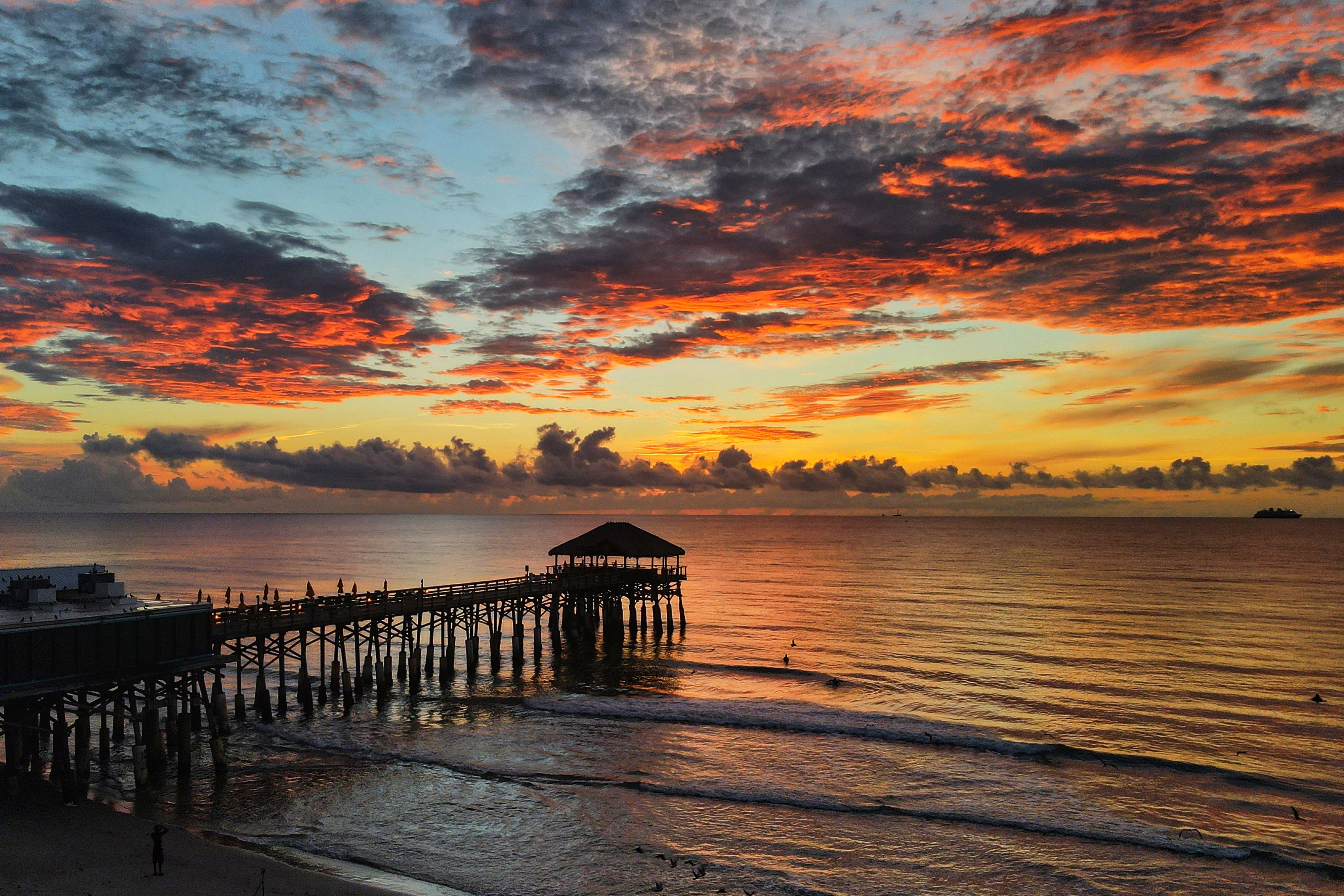 Atlantic Ocean Amazing Sunrise Image - Westgate Cocoa Beach Pier