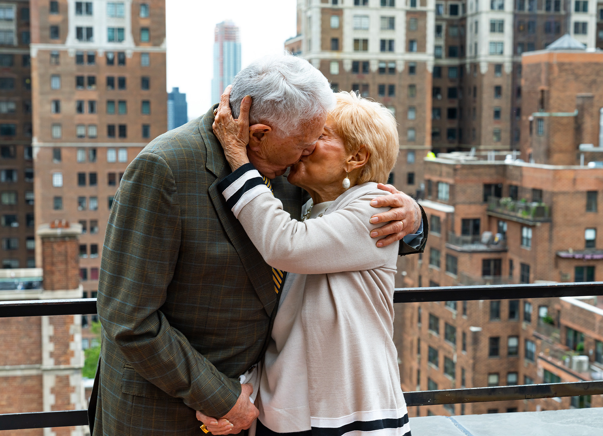 Anniversary Couple Kissing New York City Maurice and Sally Goller - Westgate New York Grand Central