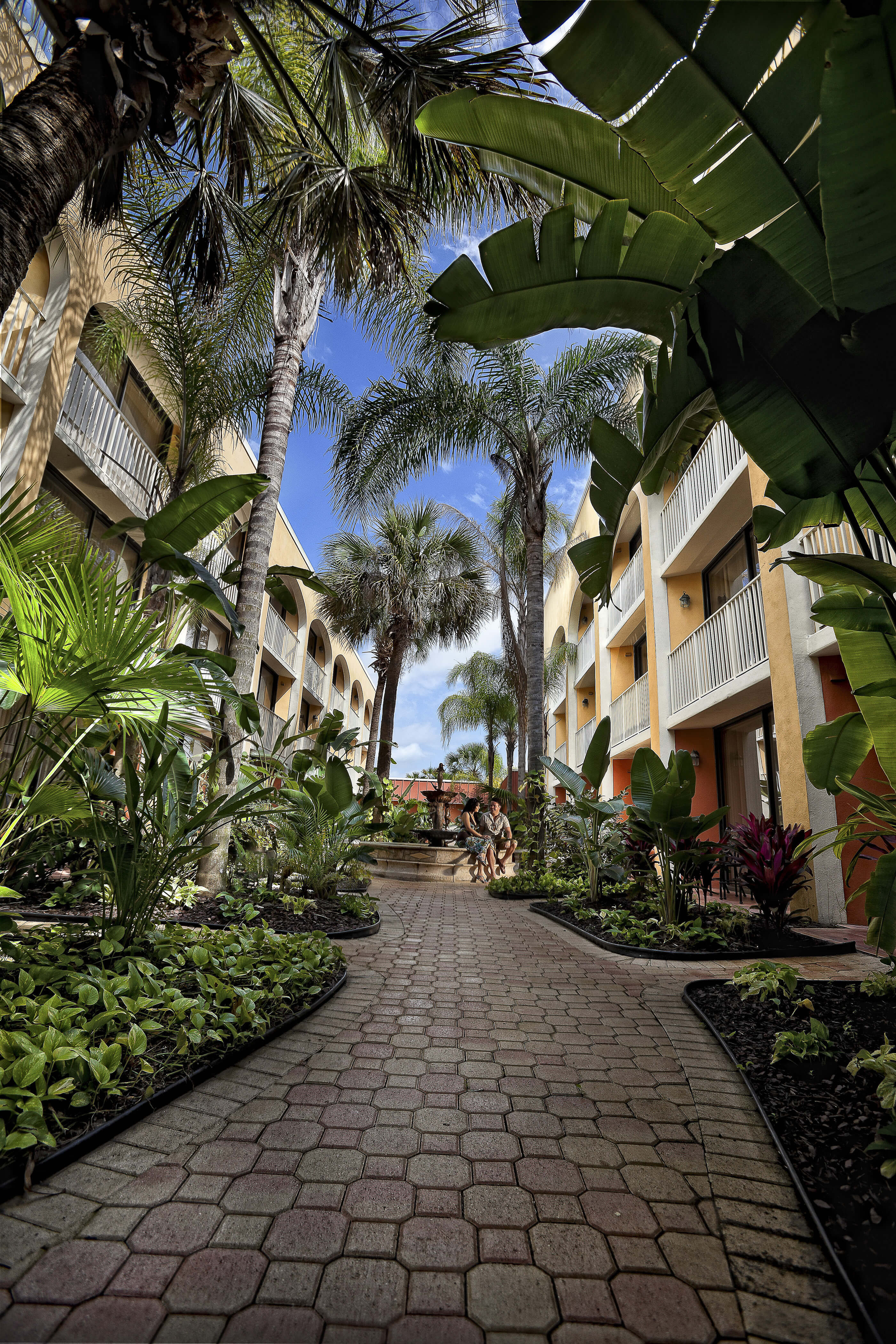 Pathway through tropically landscaped Resort | Westgate Towers Resort | Westgate Resorts