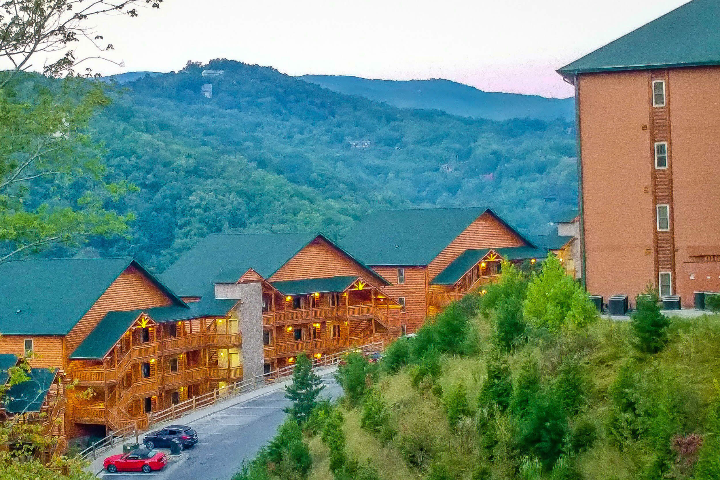 Resort exterior with mountains in background | Westgate Smoky Mountain Resort & Spa