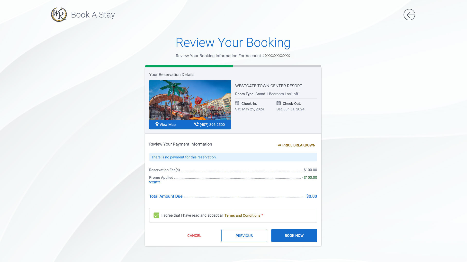 VOA Online Booking Process Step 5 - Westgate Vacation Ownership