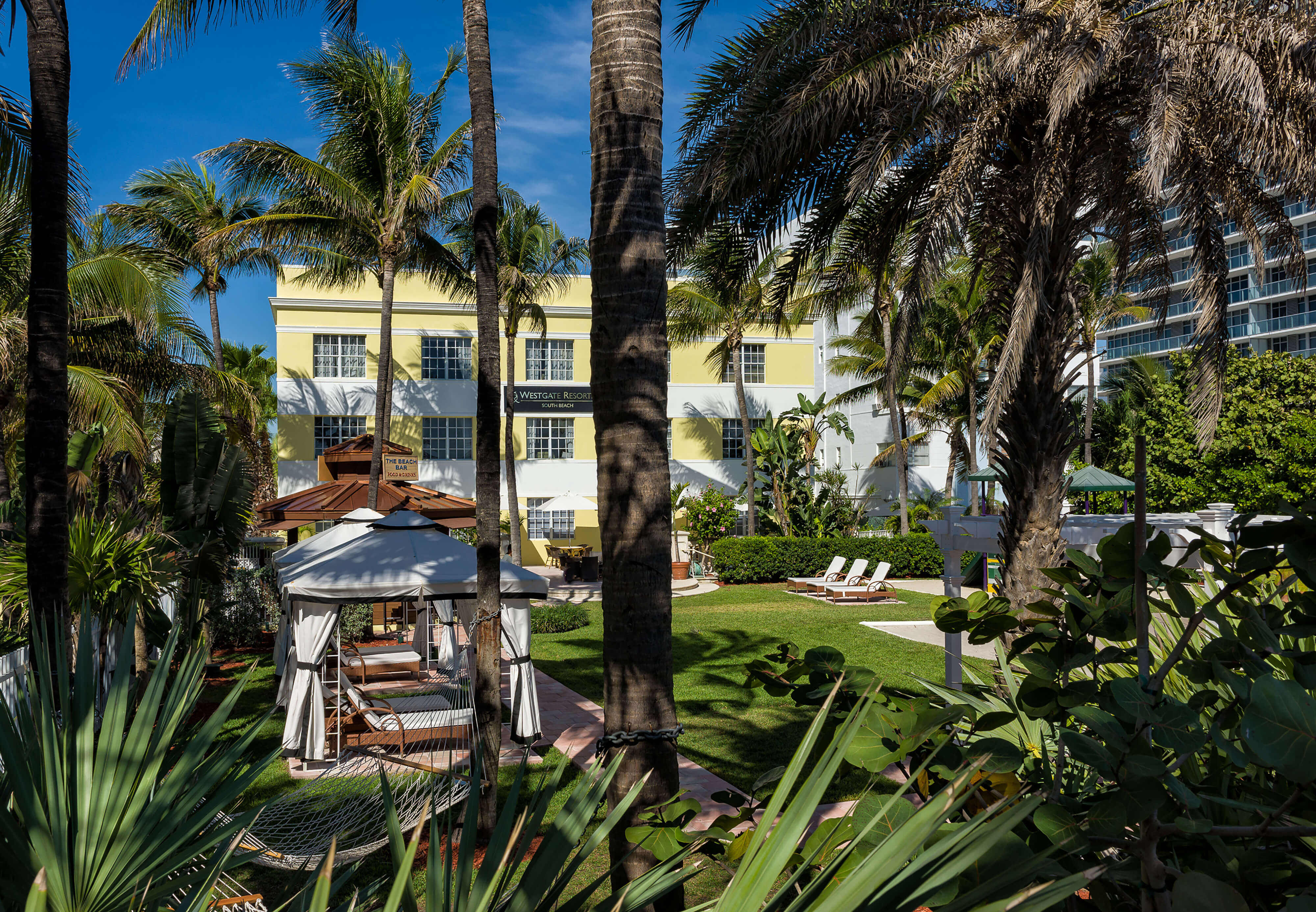 Tropically landscaped resort with private cabanas | Westgate South Beach Oceanfront Resort