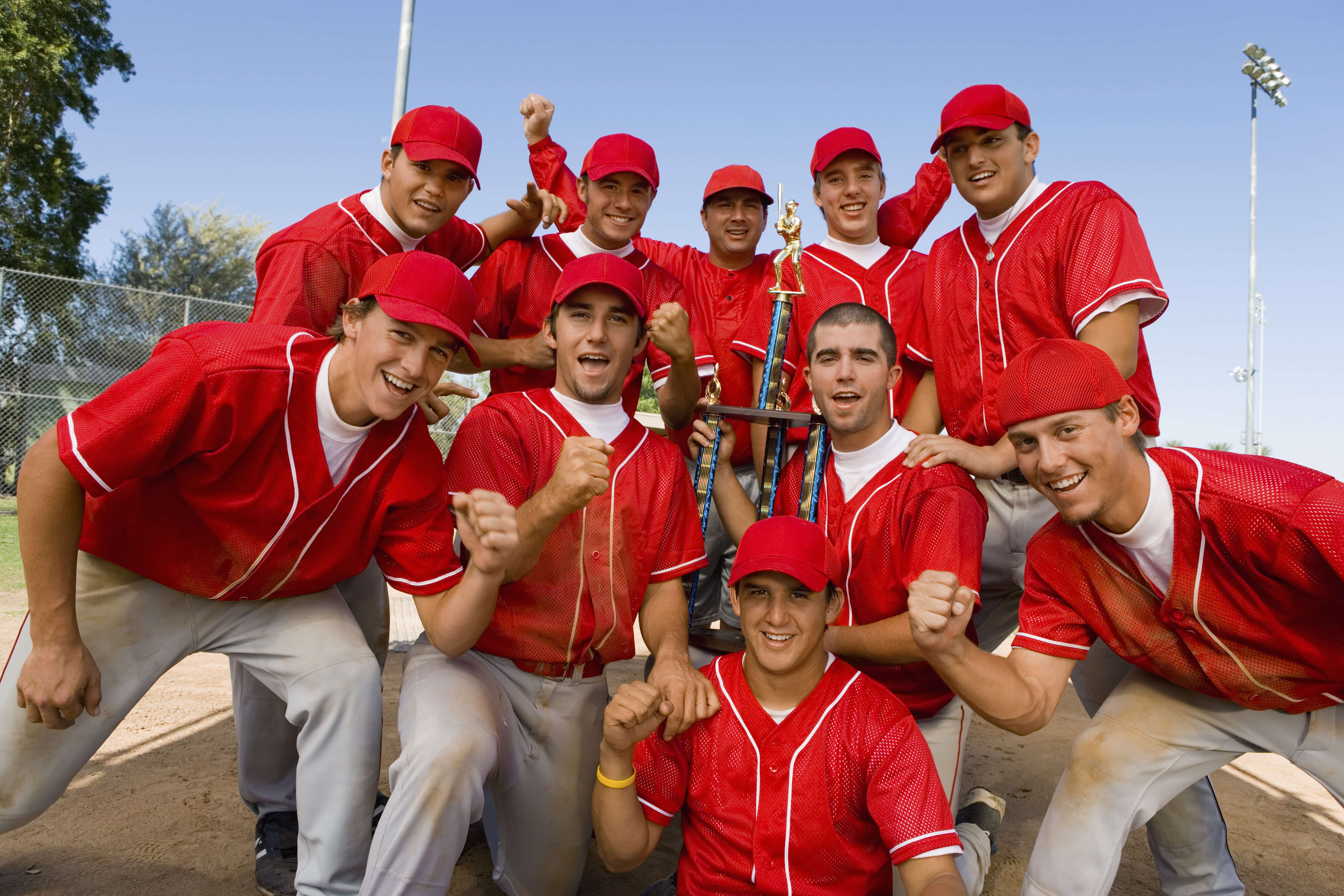 baseball team with trophy - westgate new york grand central